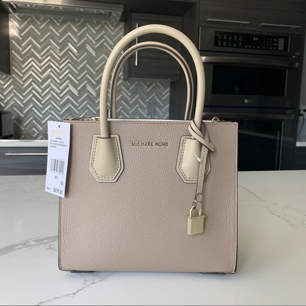 NWT Michael Kors “Mercer” crossbody bag, truffle